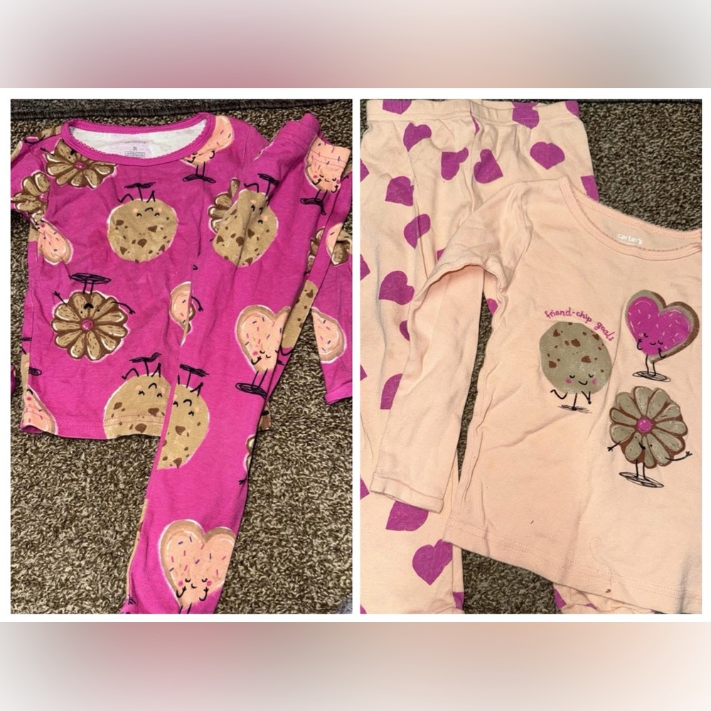 Adorable Cookie Print Kids Pajamas Set